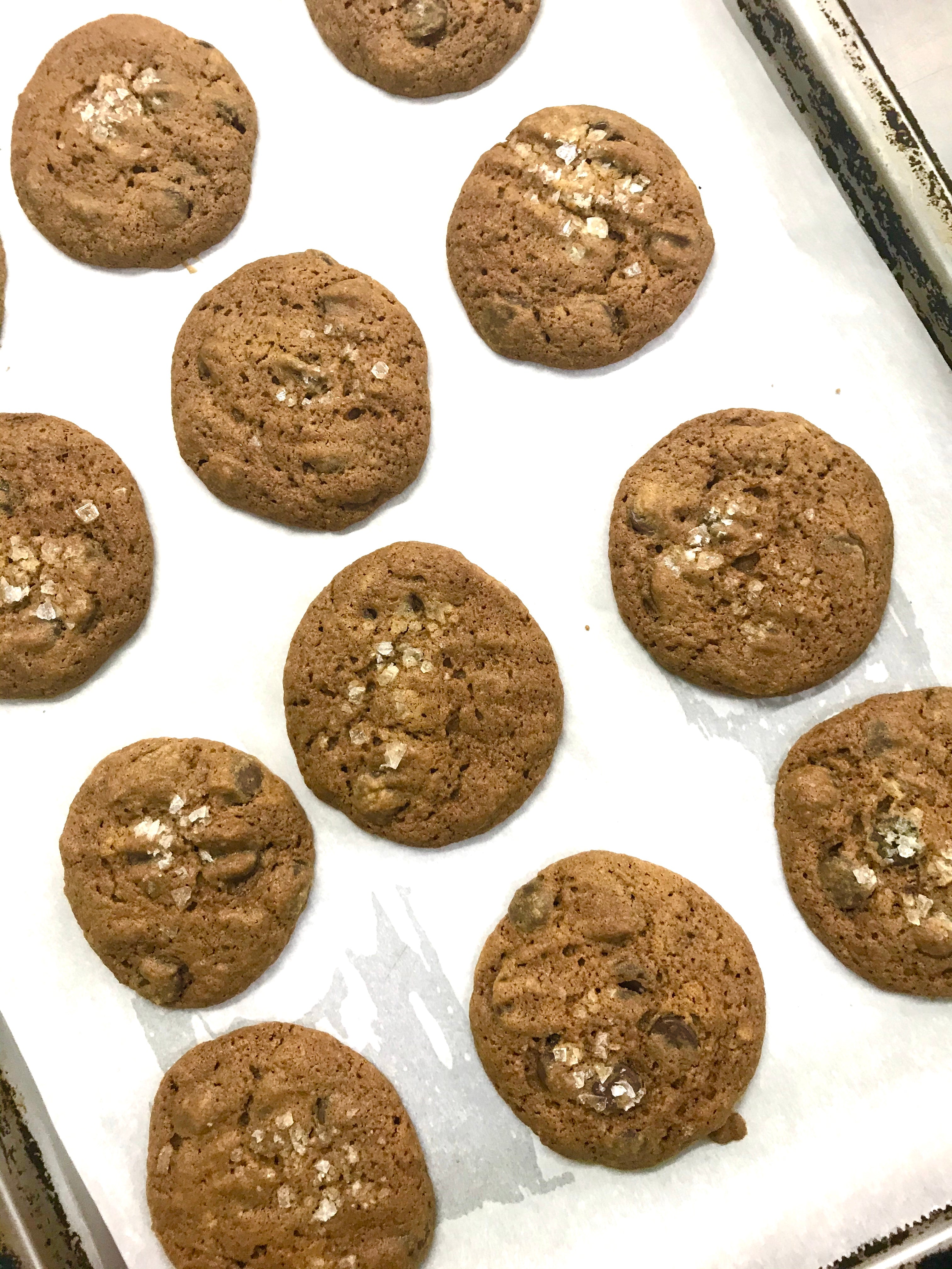 Salted Caramel Belgian Choc Chip Cookies