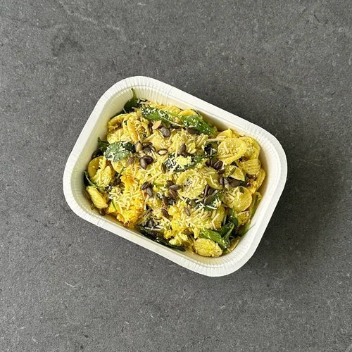 READY IN 5 - Orecchiette Pasta with Cauliflower, Baby Spinach, Red Onion, Currants, Ricotta, Parmesan & Pumpkin Seeds